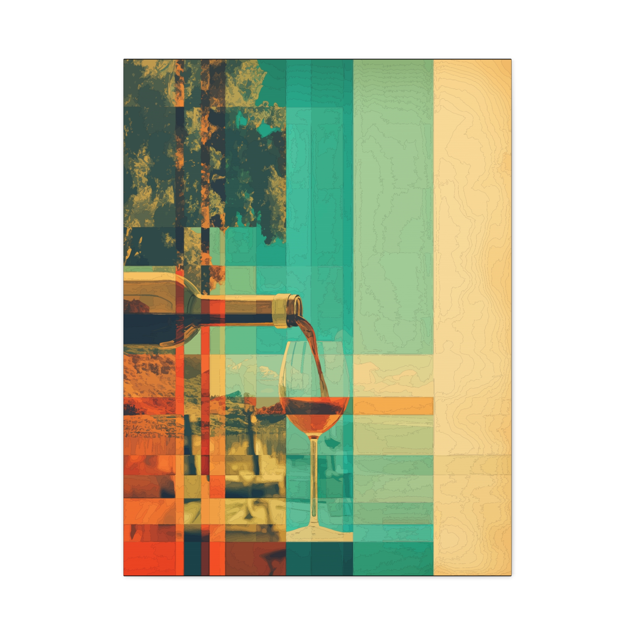 Colorful Wine Canvas Wall Art - Modern Abstract Design - Image 5