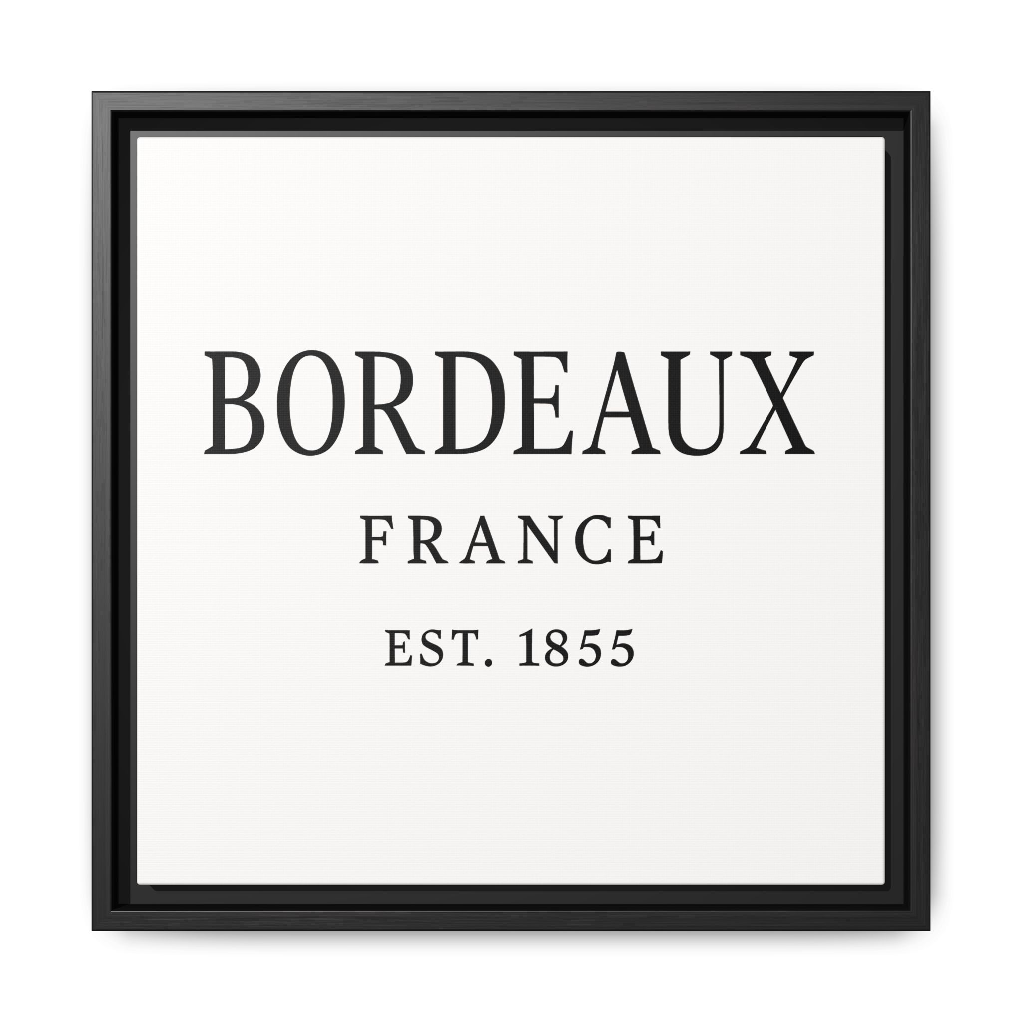 Bordeaux France Wine Region Typography Print – Black and White Vintage-Style Canvas Wall Art, Framed Winery Decor - Image 73