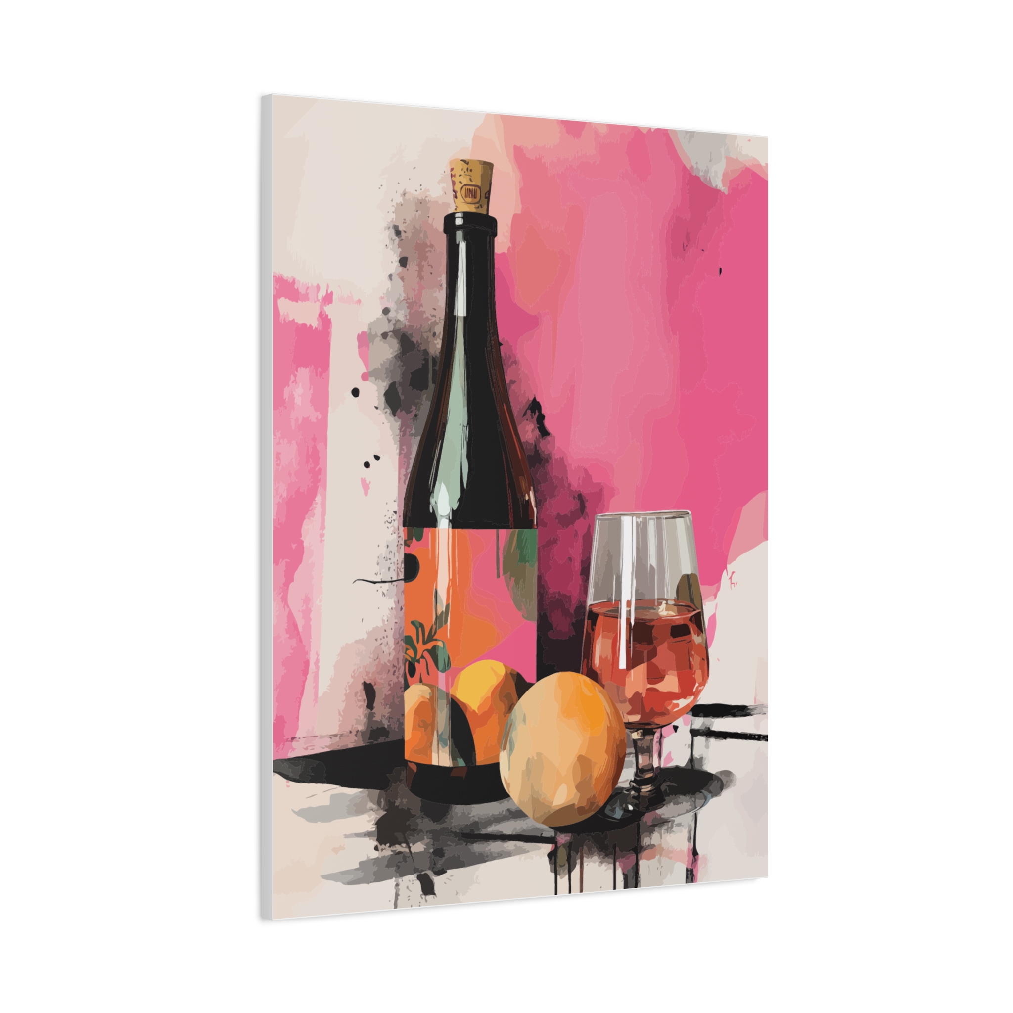 Vibrant Wine & Citrus Art Canvas Print - Modern Home Decor - Image 6