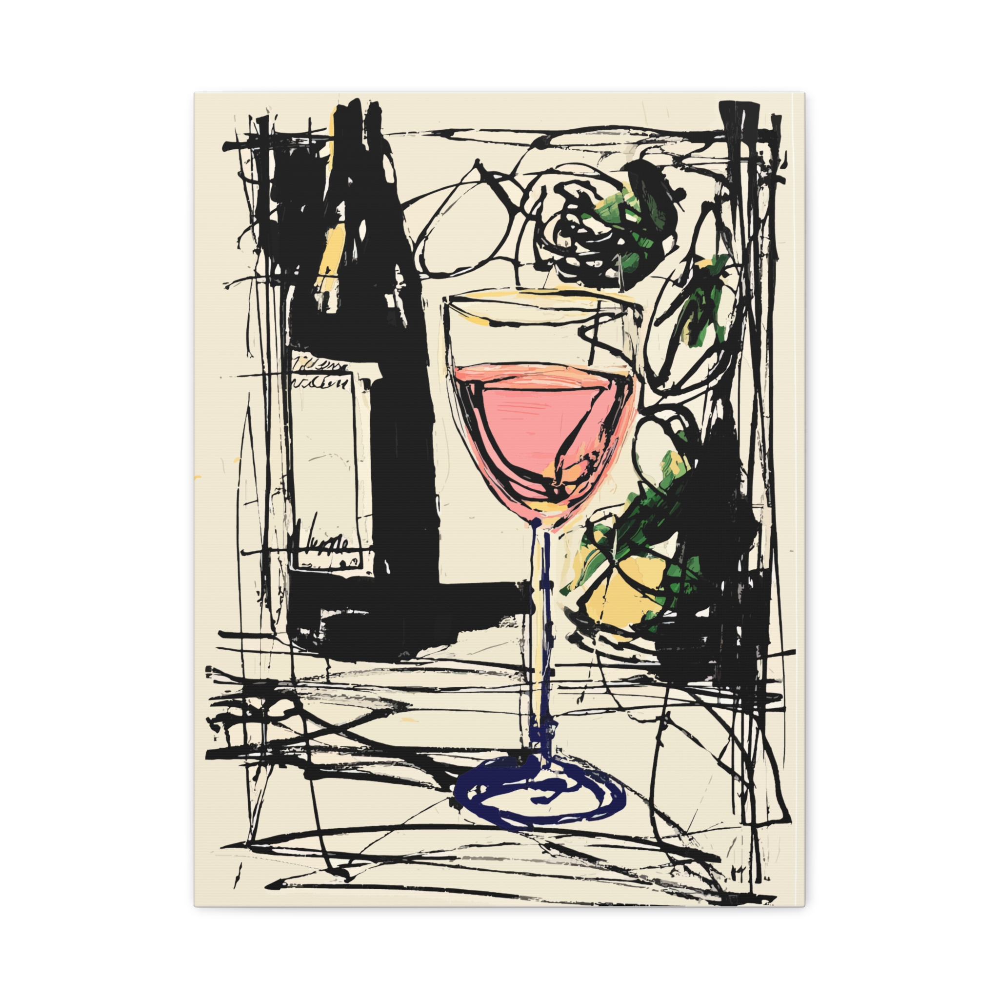 Wine-Themed Matte Canvas Art for Home Decor