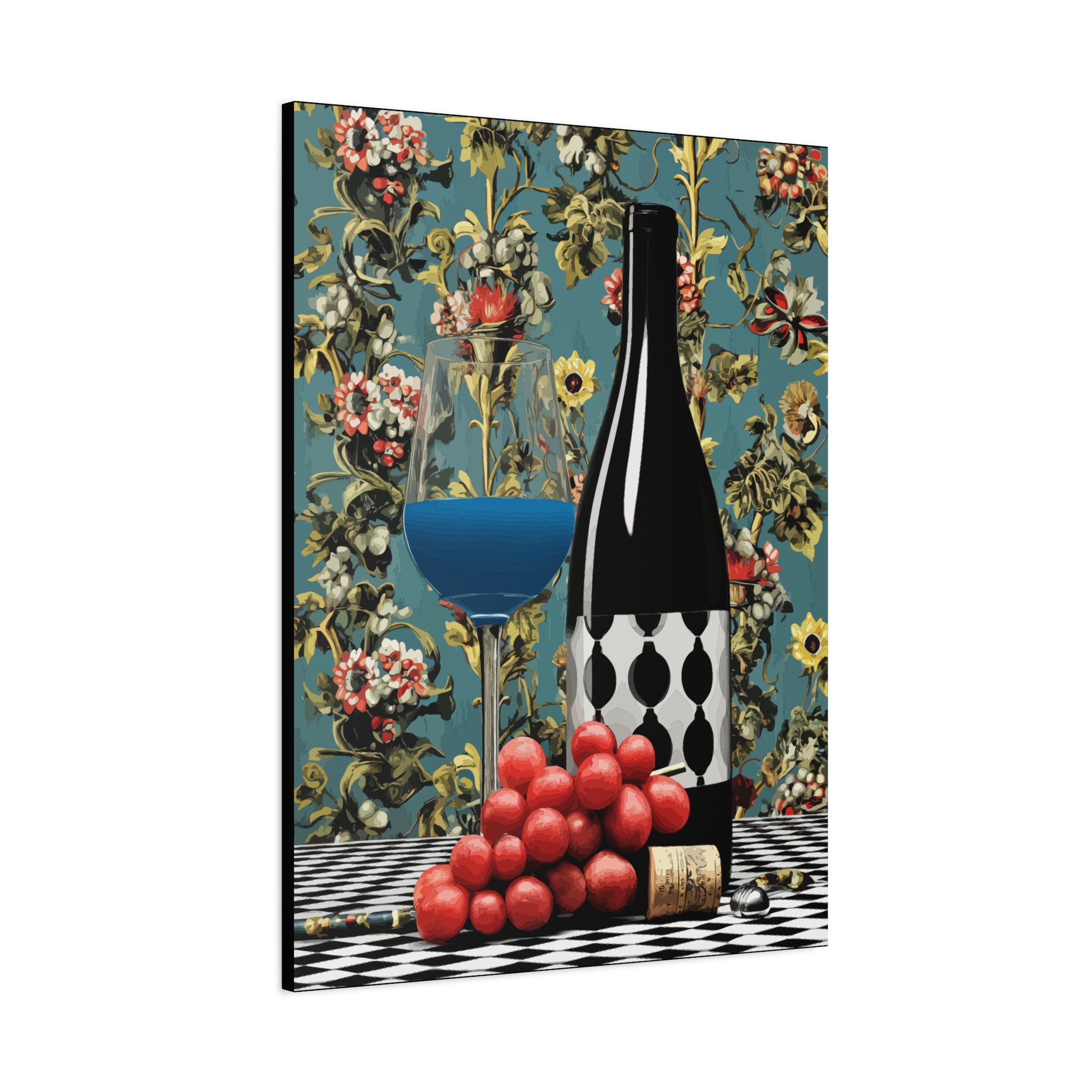Vintage Wine Canvas Art – Colorful Floral Still Life Decoration - Image 6