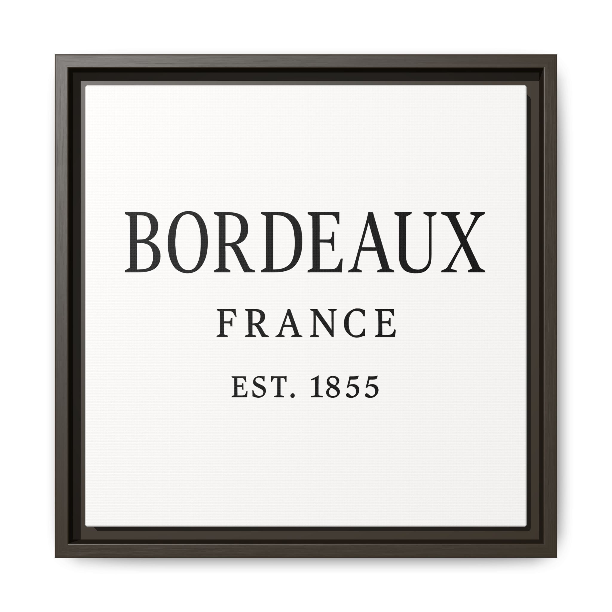 Bordeaux France Wine Region Typography Print – Black and White Vintage-Style Canvas Wall Art, Framed Winery Decor - Image 13