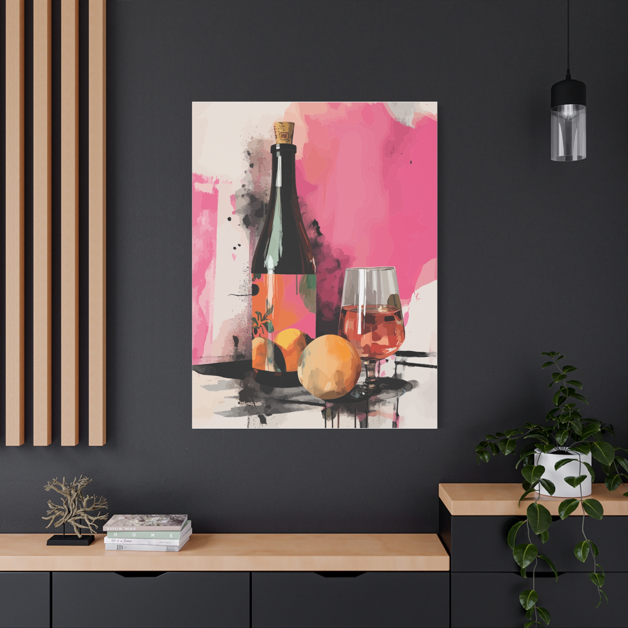 Vibrant Wine & Citrus Art Canvas Print - Modern Home Decor - Image 12