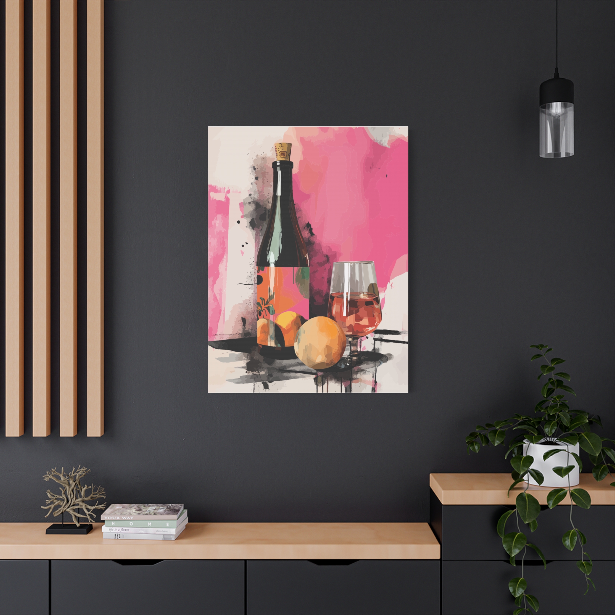 Vibrant Wine & Citrus Art Canvas Print - Modern Home Decor - Image 8