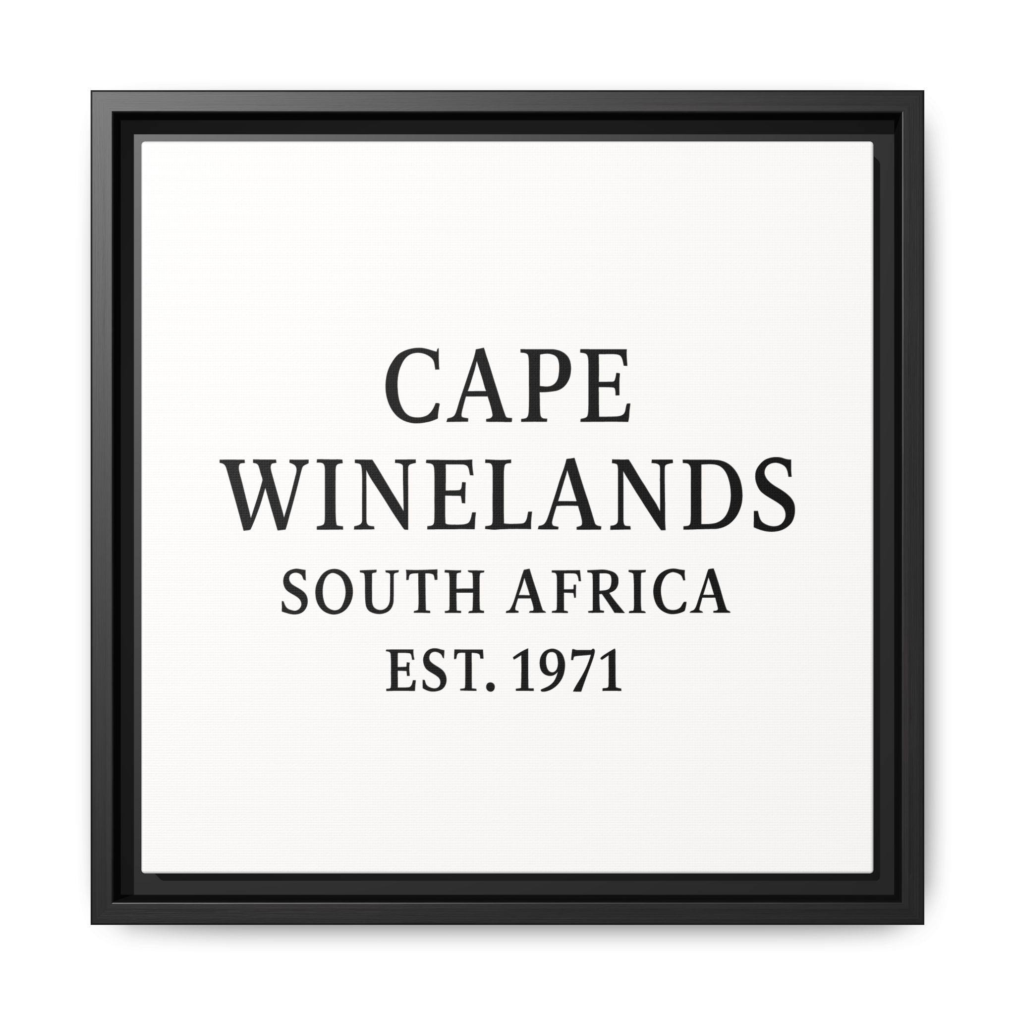 Framed Matte Canvas Art - Cape Winelands, South Africa - EST. 1971