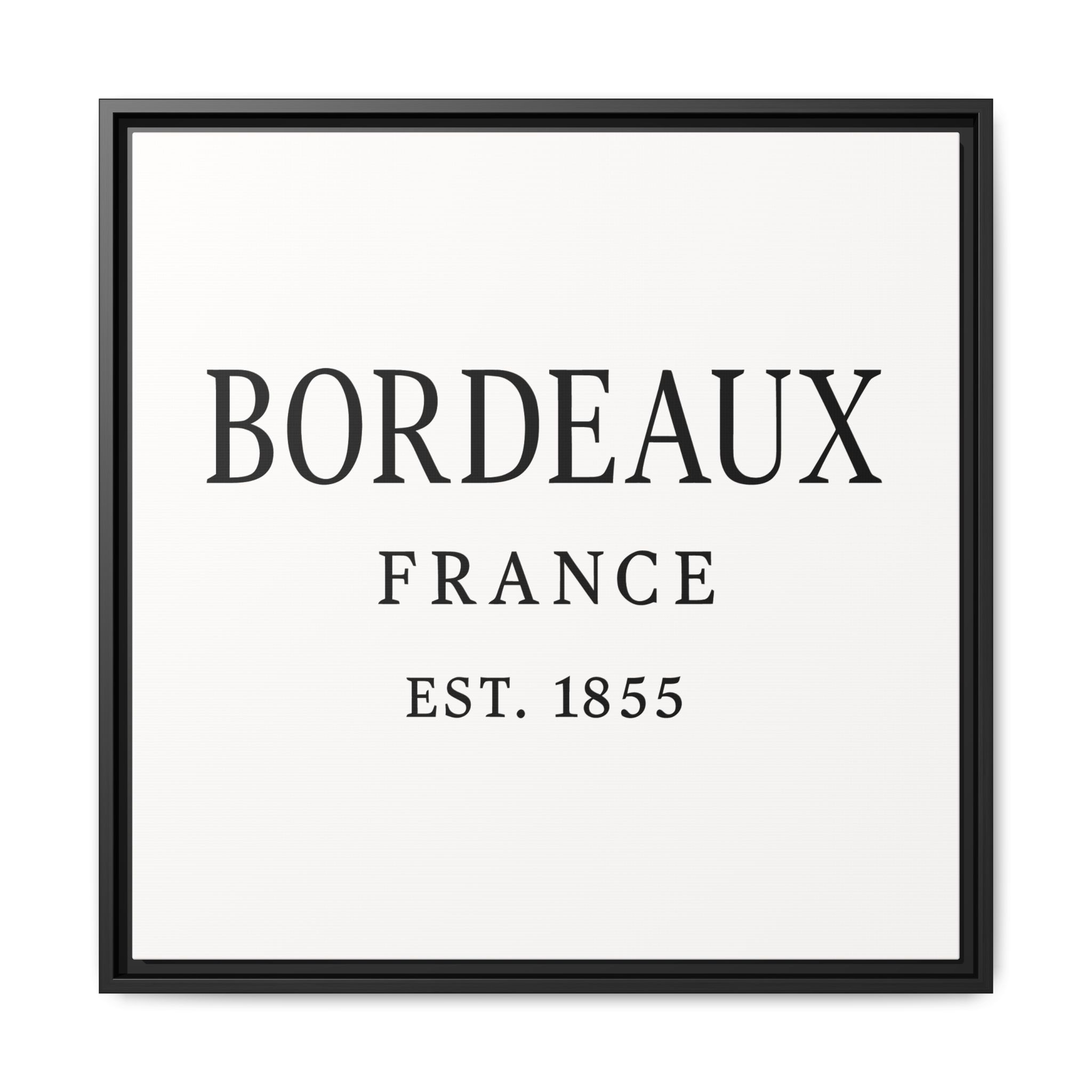 Bordeaux France Wine Region Typography Print – Black and White Vintage-Style Canvas Wall Art, Framed Winery Decor - Image 5