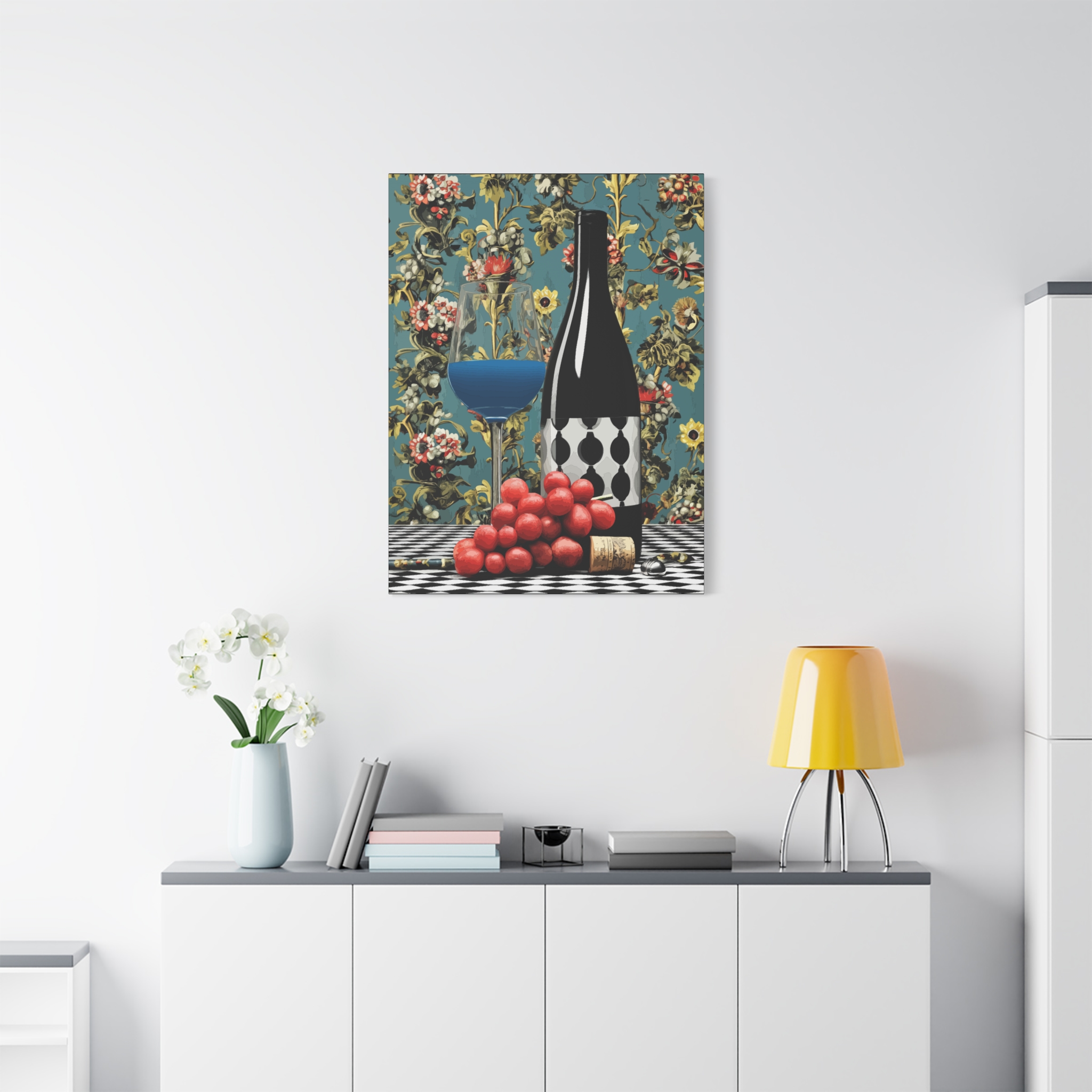Vintage Wine Canvas Art – Colorful Floral Still Life Decoration - Image 7