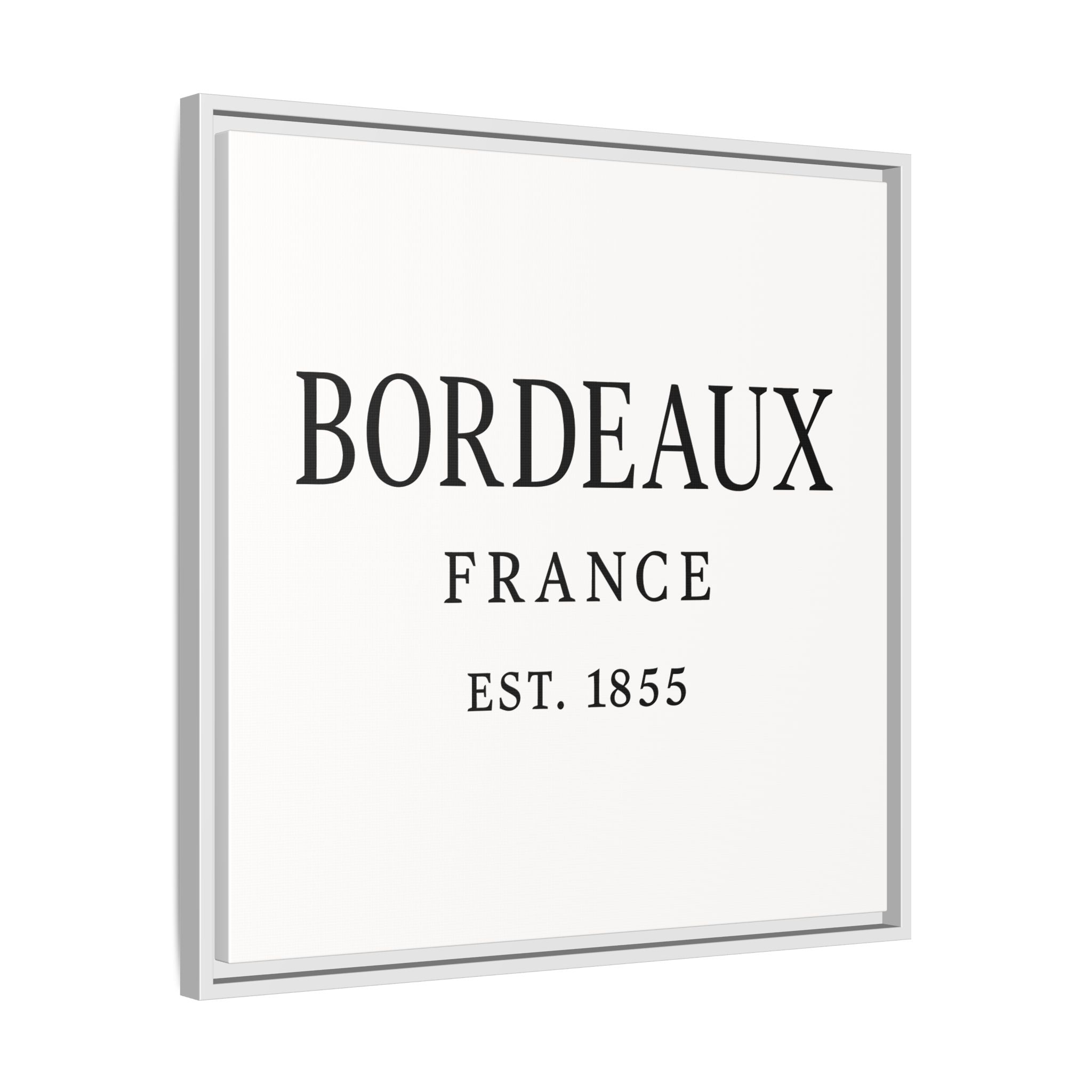 Bordeaux France Wine Region Typography Print – Black and White Vintage-Style Canvas Wall Art, Framed Winery Decor - Image 26