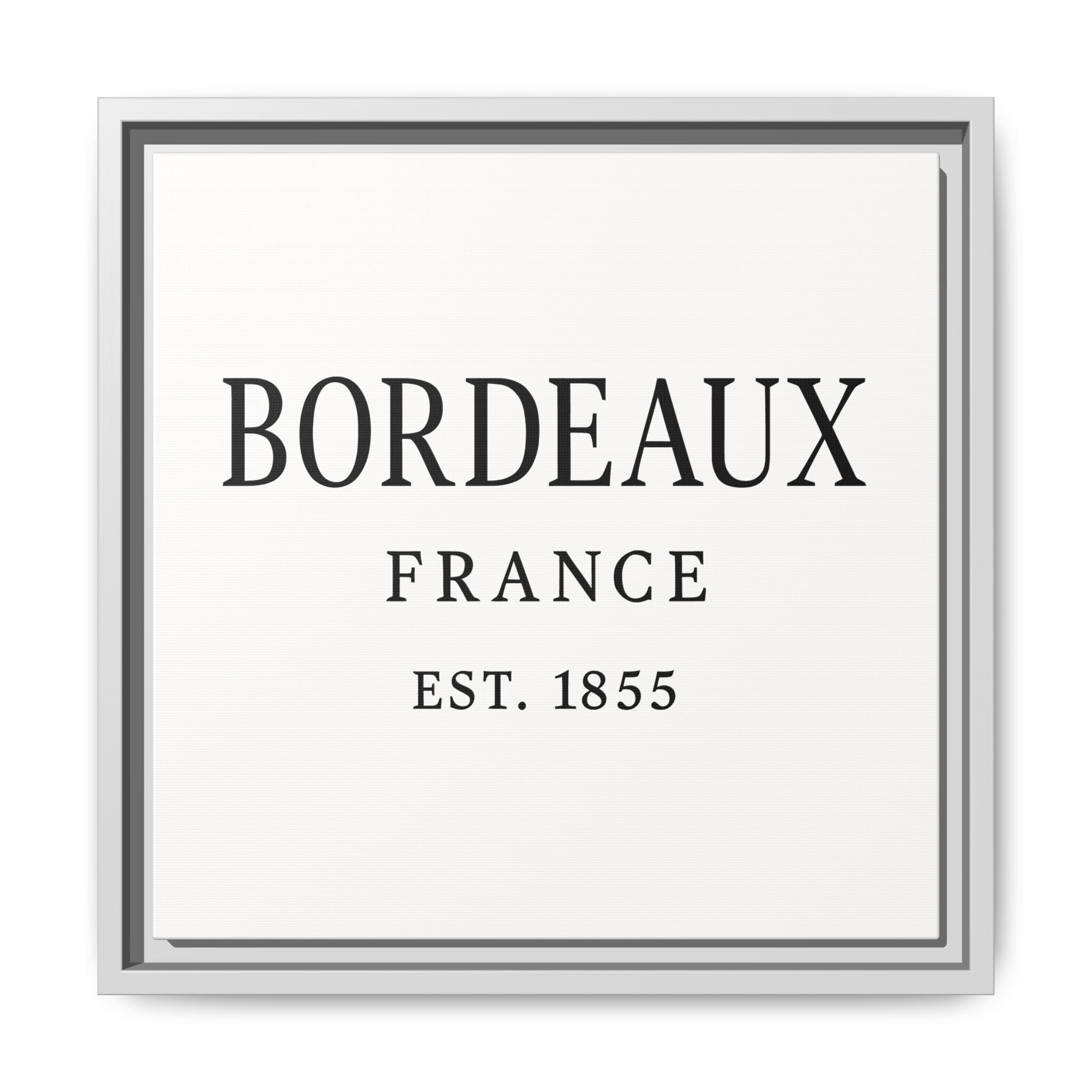 Bordeaux France Wine Region Typography Print – Black and White Vintage-Style Canvas Wall Art, Framed Winery Decor - Image 17