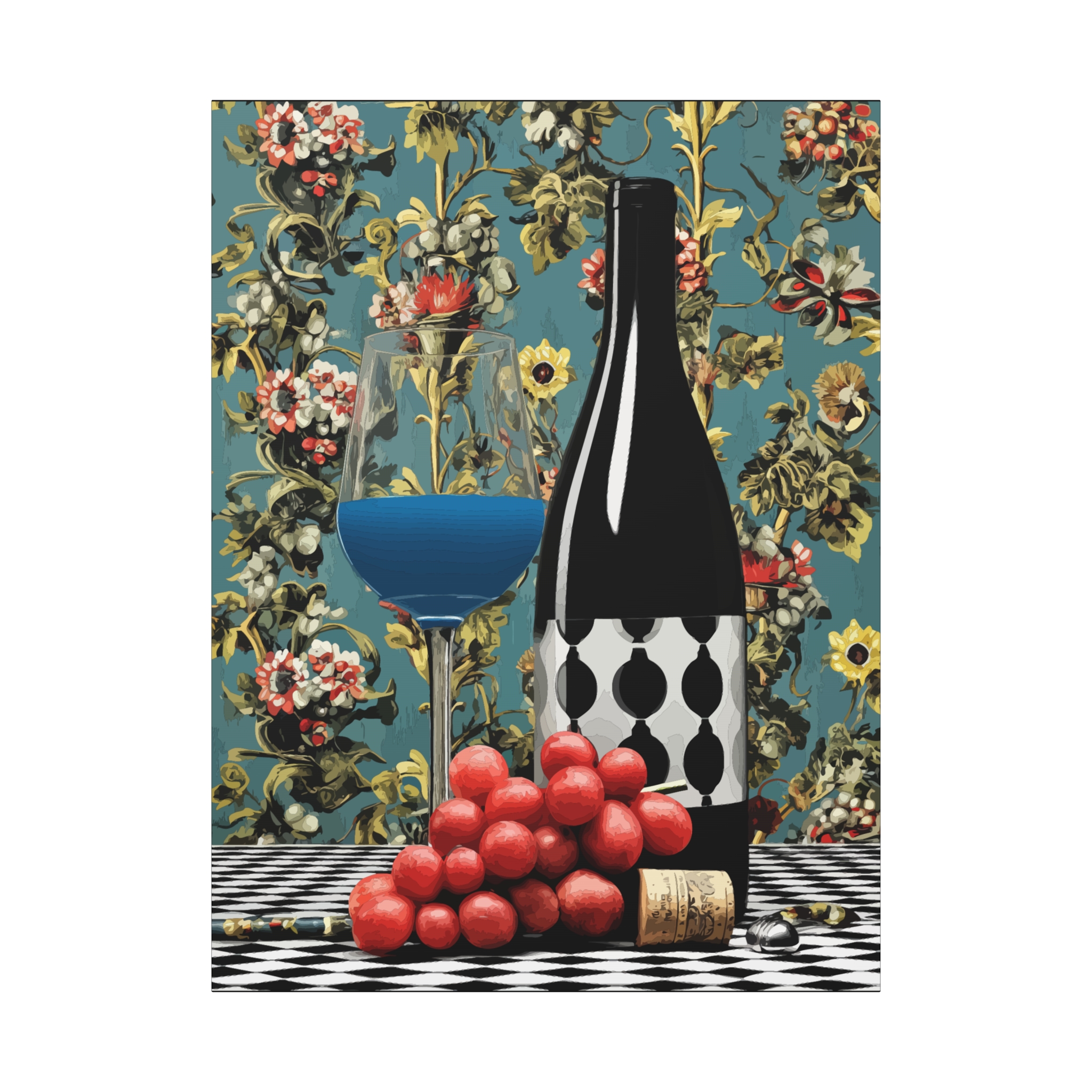 Vintage Wine Canvas Art – Colorful Floral Still Life Decoration - Image 9