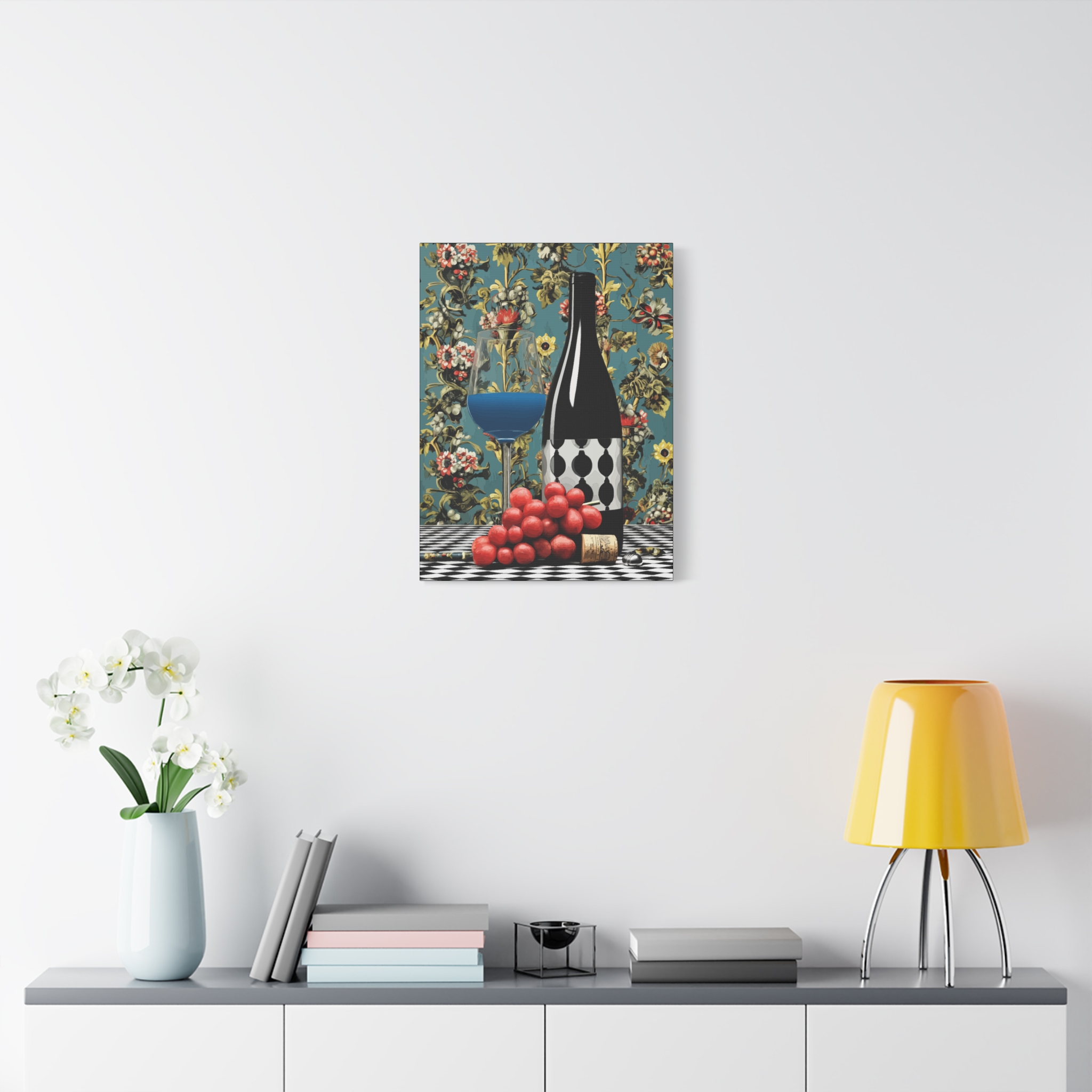 Vintage Wine Canvas Art – Colorful Floral Still Life Decoration - Image 3