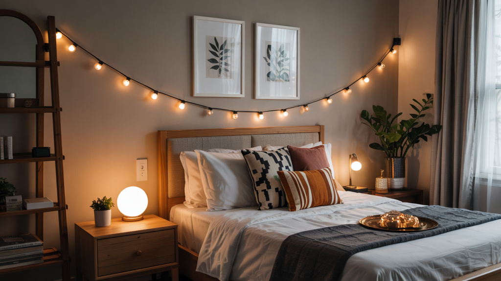 A minimalist bedroom with freshly decluttered surfaces clean nightstands, organized dresser top, and open floor space making the room feel spacious and calm