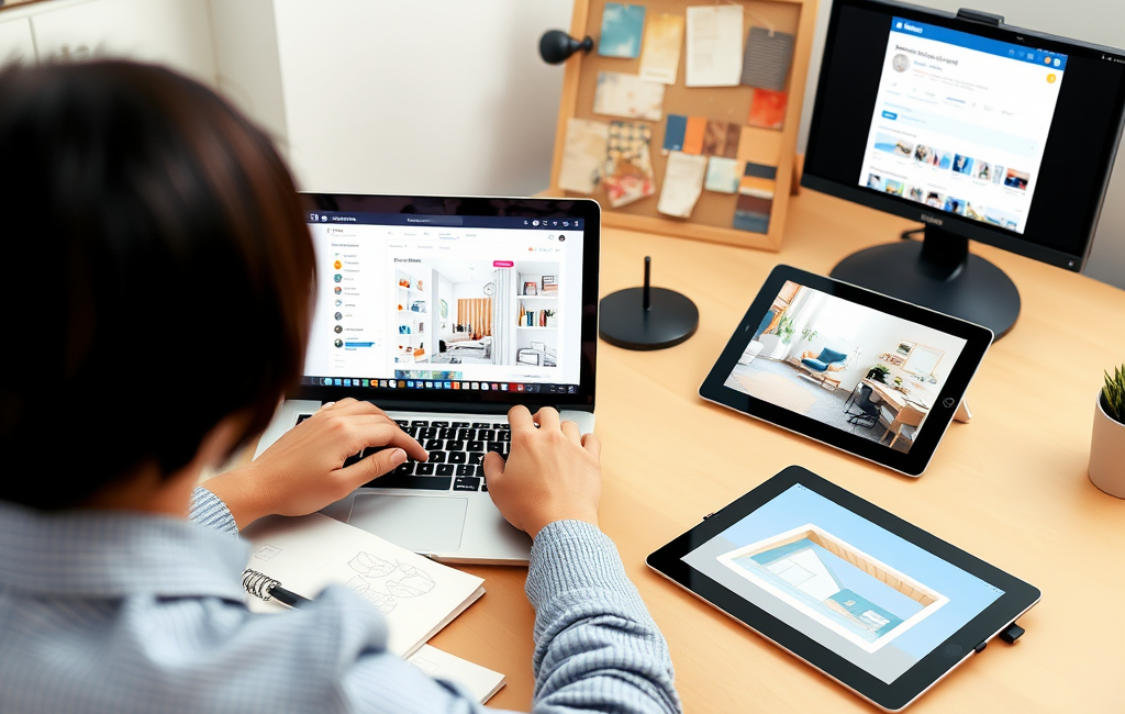 Interior design job search strategies include building a strong online portfolio presence.