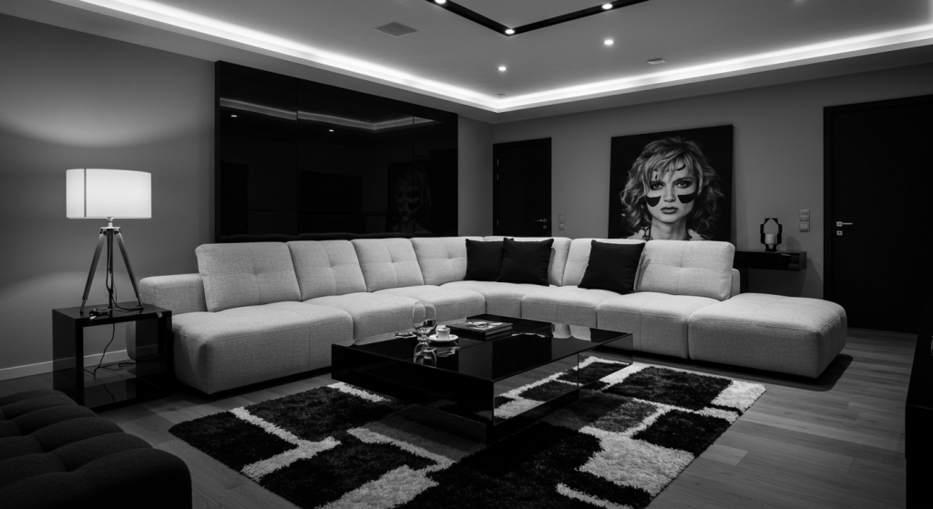 Modern living room home decor balancing clean lines with cozy elements for a fresh feel.