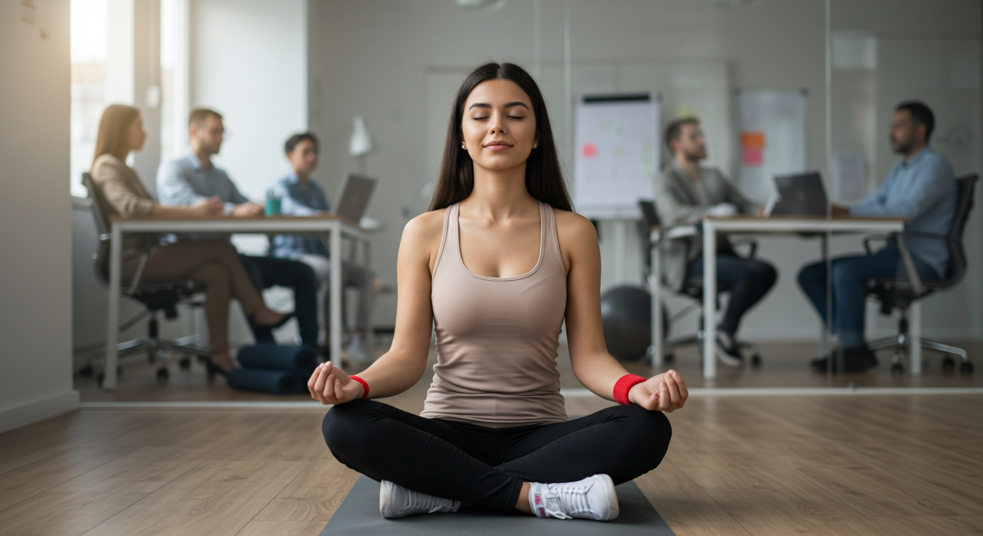 Woman engaging in self-care activities