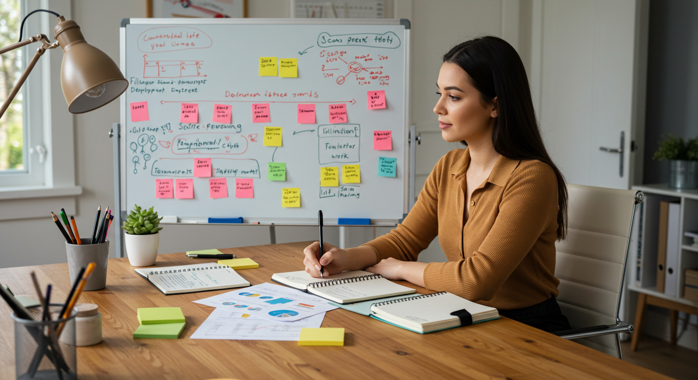 Woman planning career with consideration for different life stages