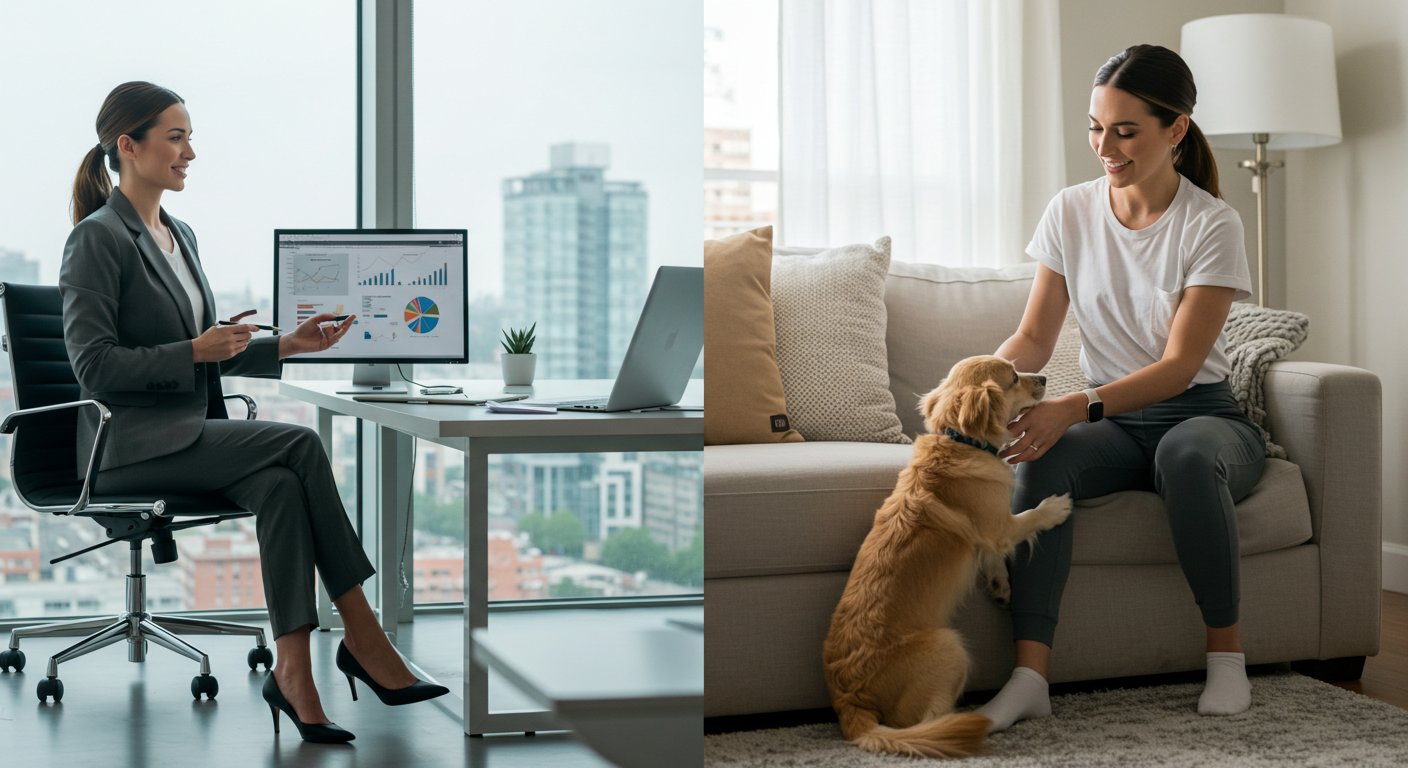 Professional woman balancing work and personal life