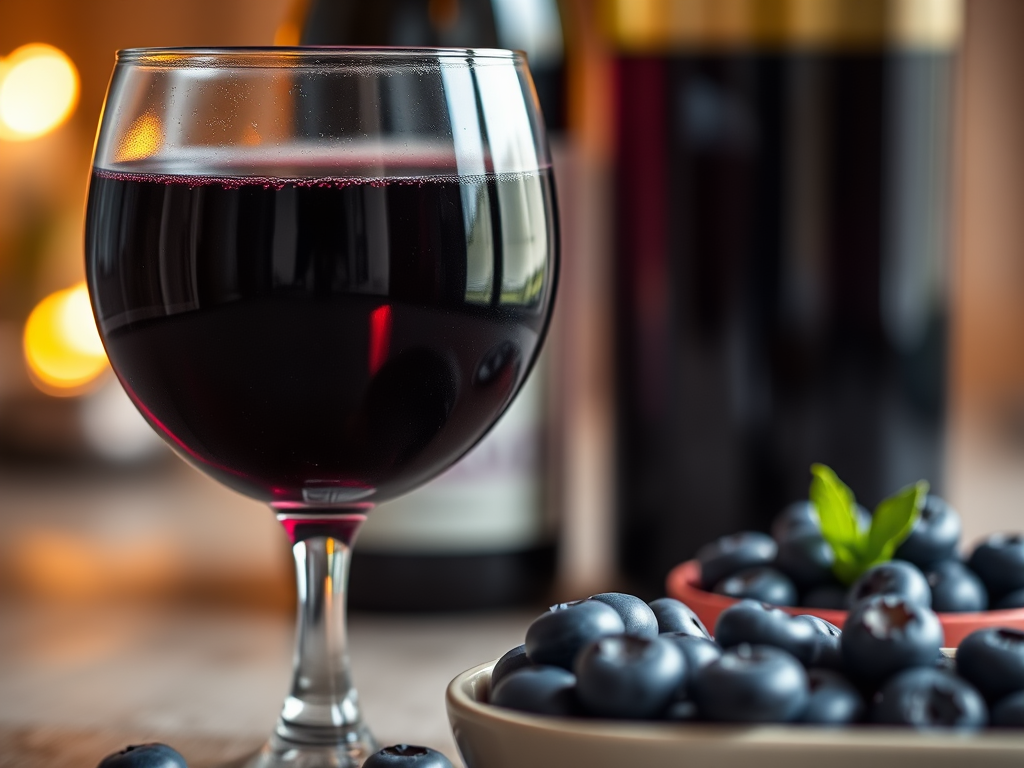Blueberry wine being savored, highlighting its unique taste and texture.