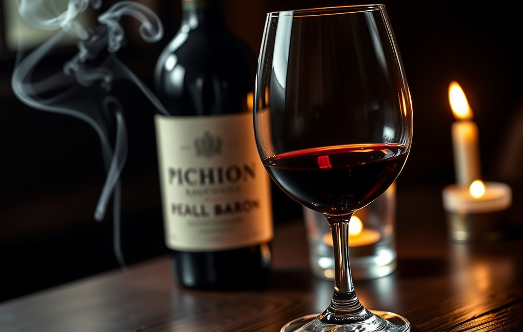 Tasting notes notebook beside the bottle, describing aroma, palate, and price.