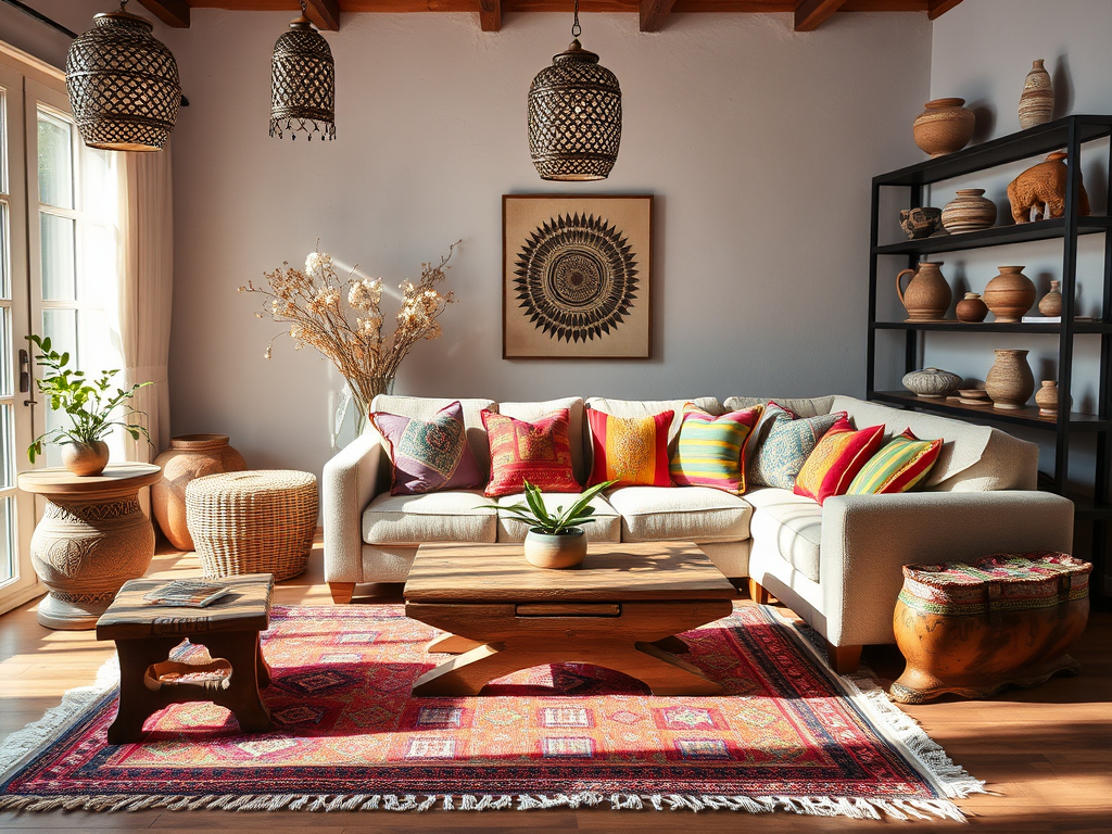 Curated ethnic home decor with touches of global culture and tradition.