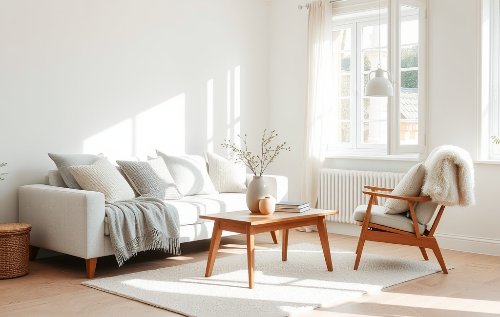 Scandinavian home decor inspiration for a lighter, brighter living room