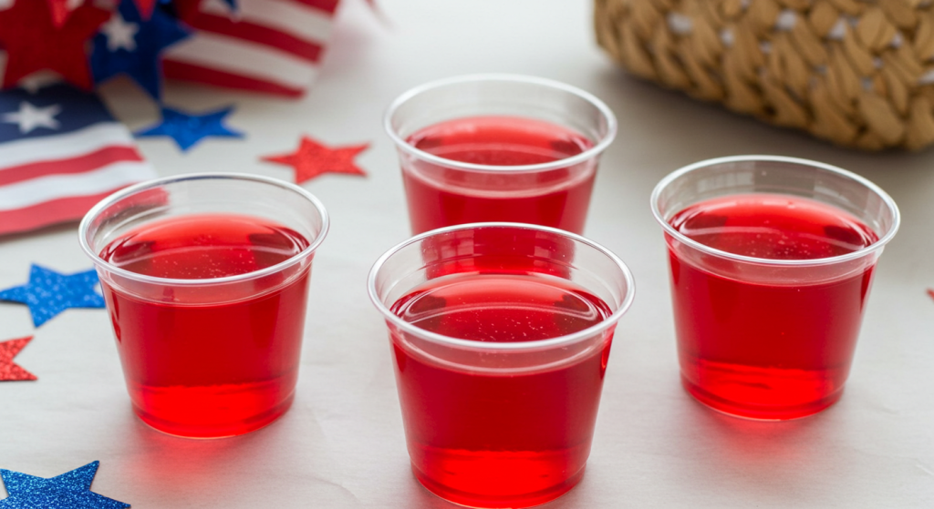 Red White and Blue Wine Jello Shots For 4th of July