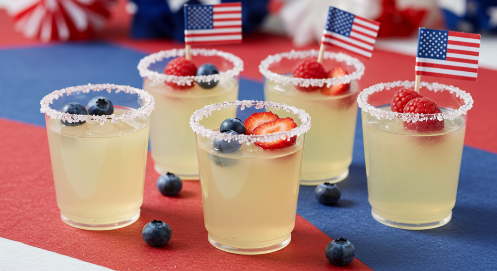 Red White and Blue Wine Jello Shots For 4th of July