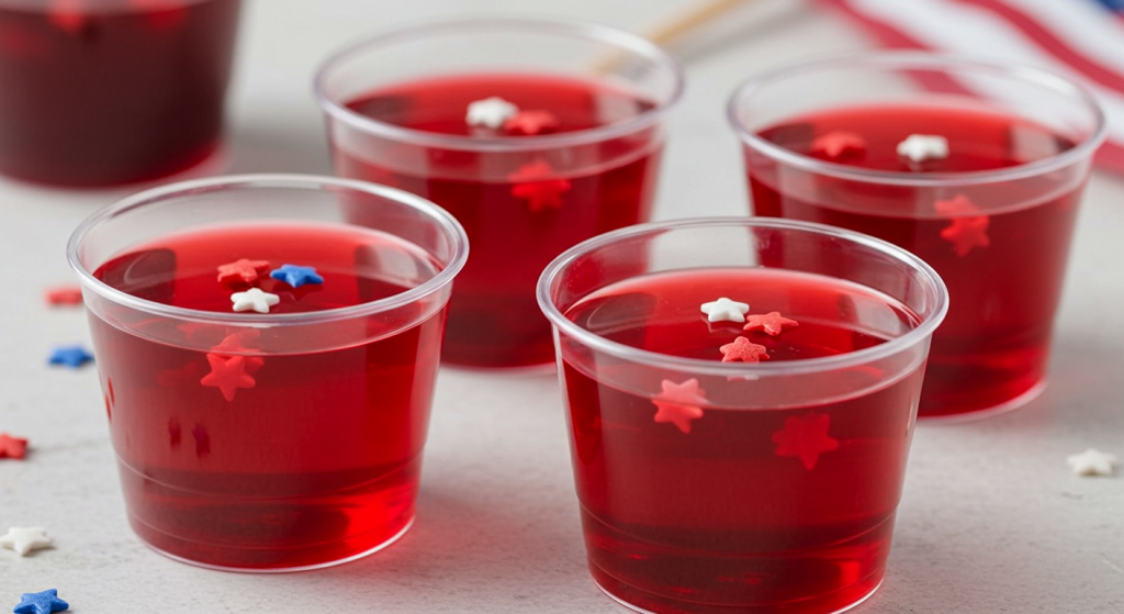 Red White and Blue Wine Jello Shots For 4th of July