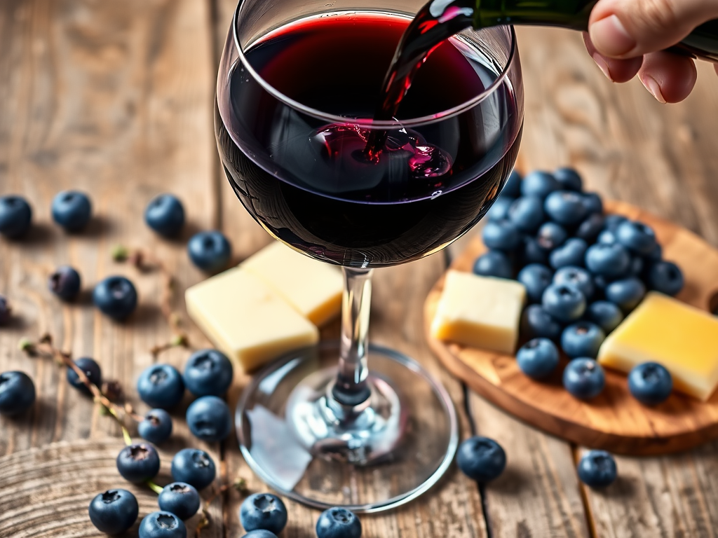 A blueberry wine tasting experience with a selection of blueberry wines.