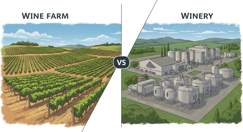 wine farm vs winery