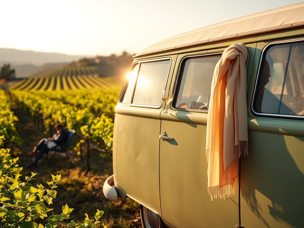 Vintage '76 Estafette van ready for a wine country adventure