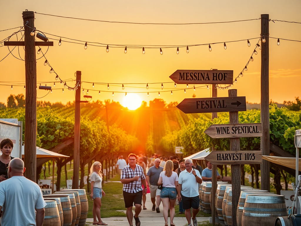 Family-friendly events at daytime Harvest Festival celebration with grape-themed activities.