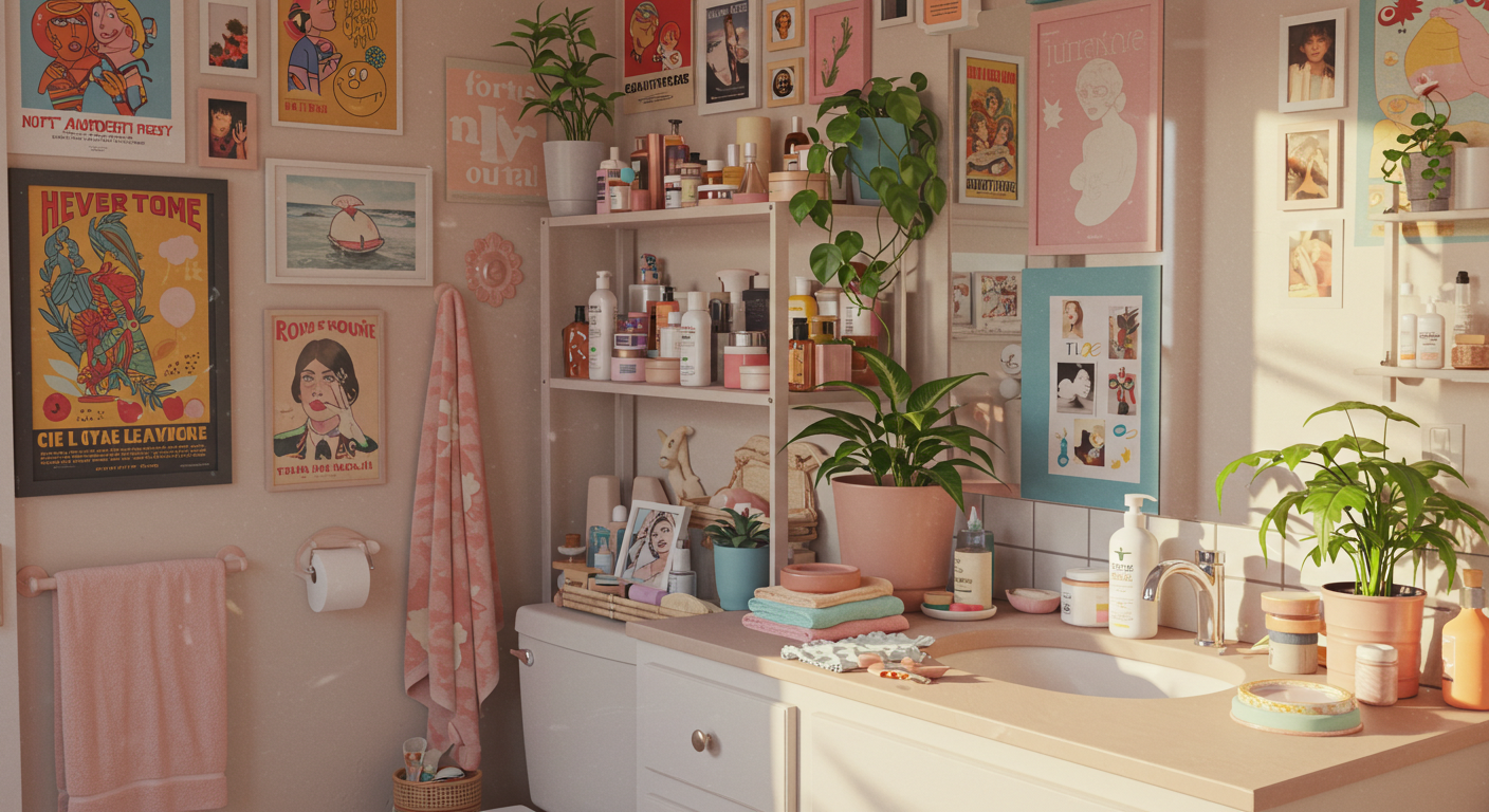 Cluttercore organized chaos with artistic decor and creative storage solutions.