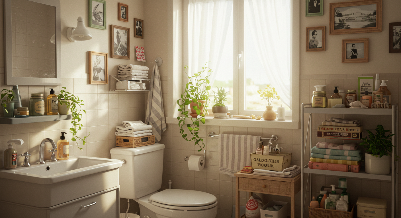 Organized chaos space with cluttercore aesthetic and a focus on creativity.