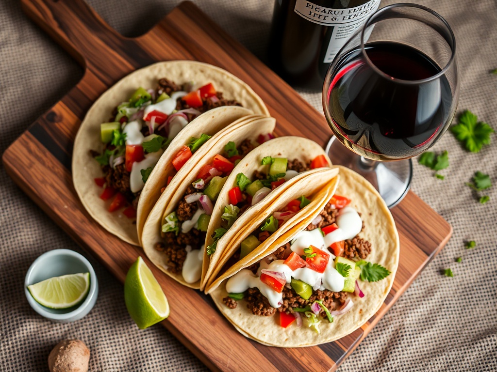 Delicious chipotle ground beef tacos with lime crema on Taco Tuesday.