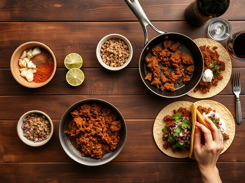 Wine pairing for chipotle ground beef tacos on Taco Tuesday evening.