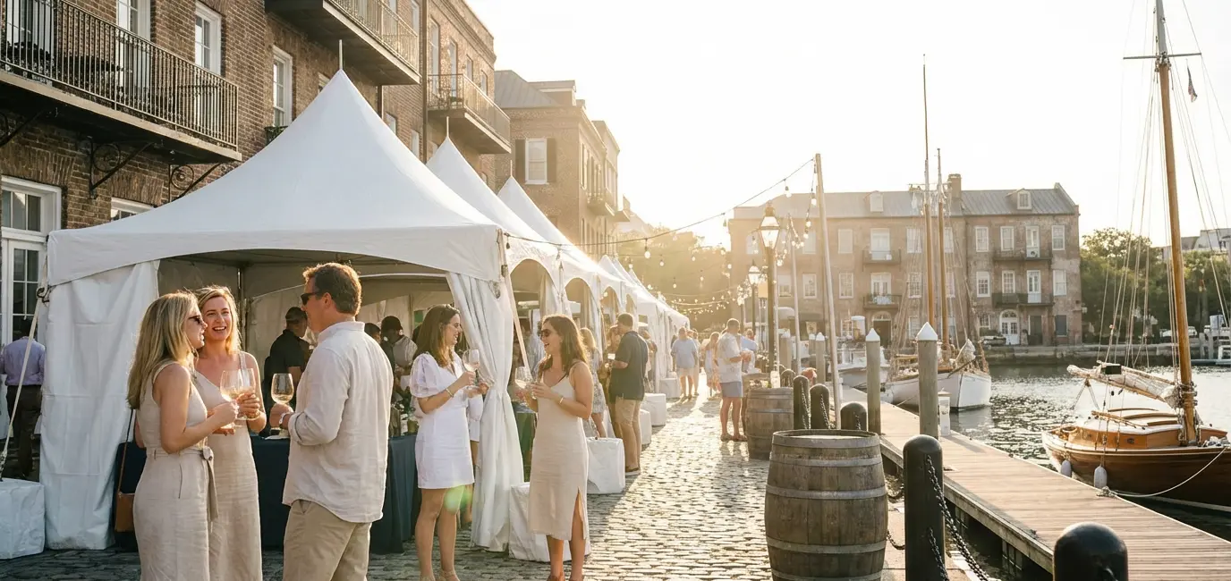 Charleston Wine and Food Festival on the historic waterfront — one of the best March 2026 wine events