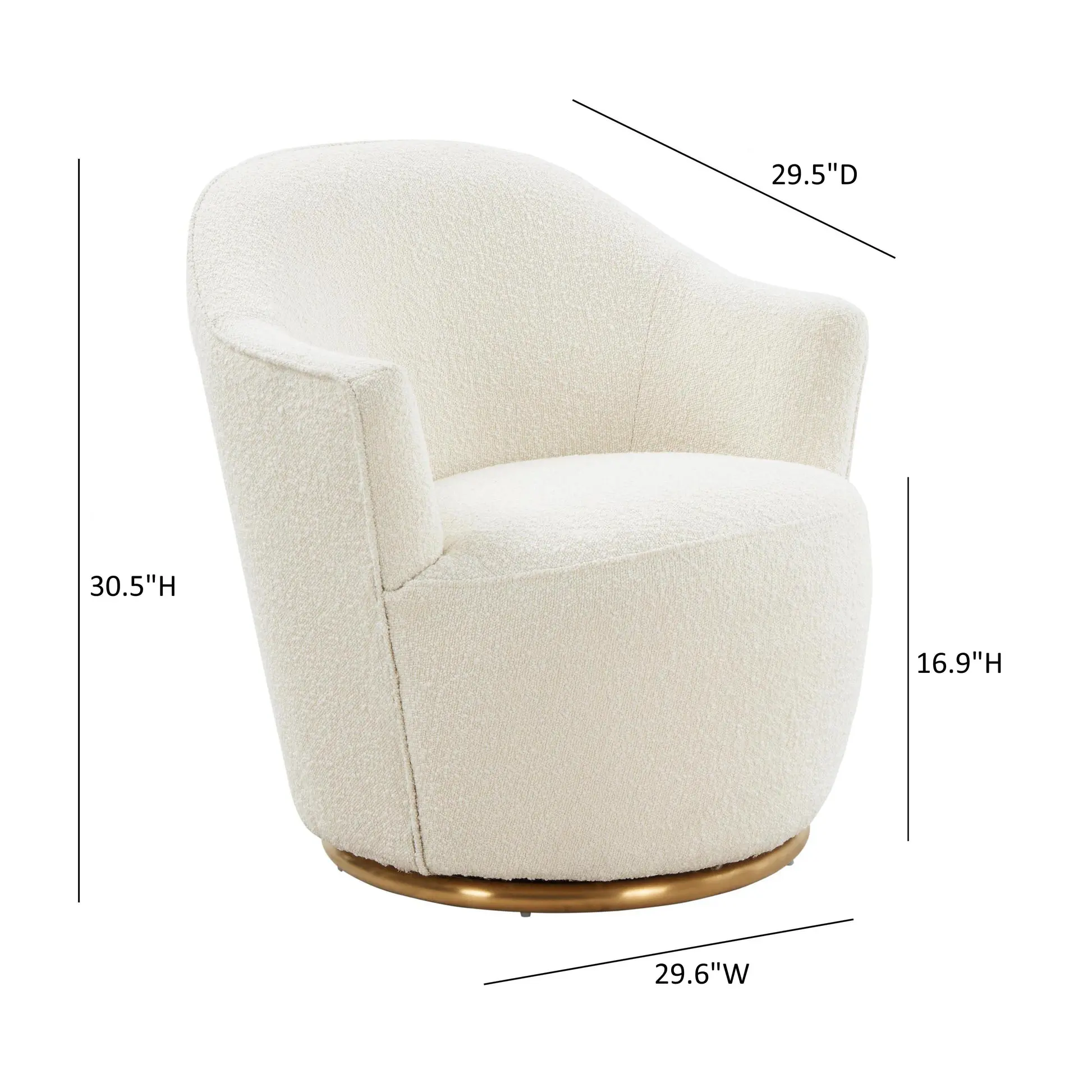 Skyla Performance Boucle Swivel Accent Chair from TOV Furniture