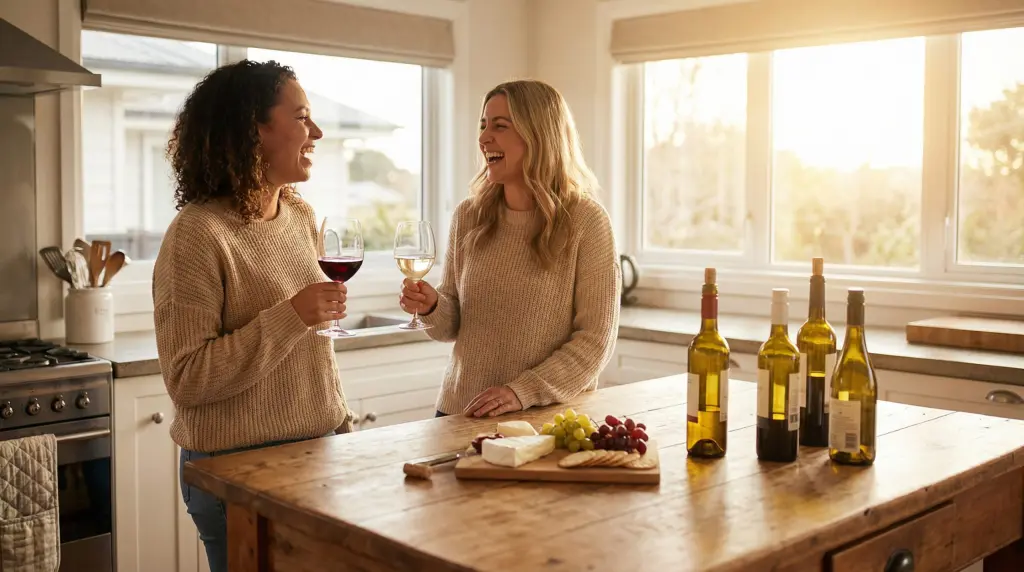 Friends enjoying white wine and red wine together — the social and lifestyle side of the white wine vs red wine conversation