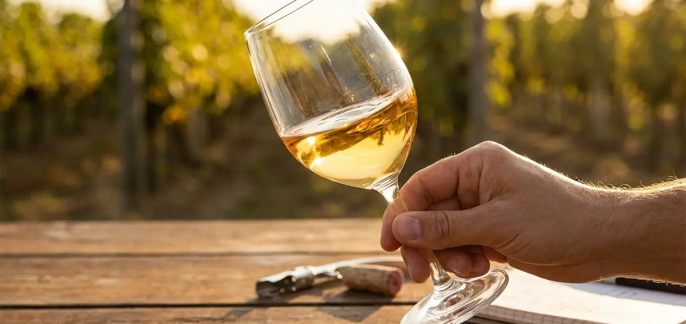 golden straw Chardonnay wine crystal glass sunlight wine education photography