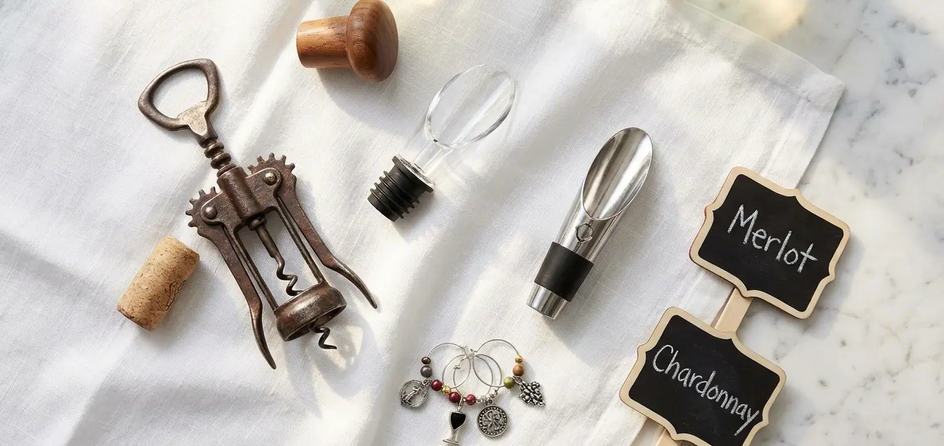 essential tools and accessories for a home wine bar setup