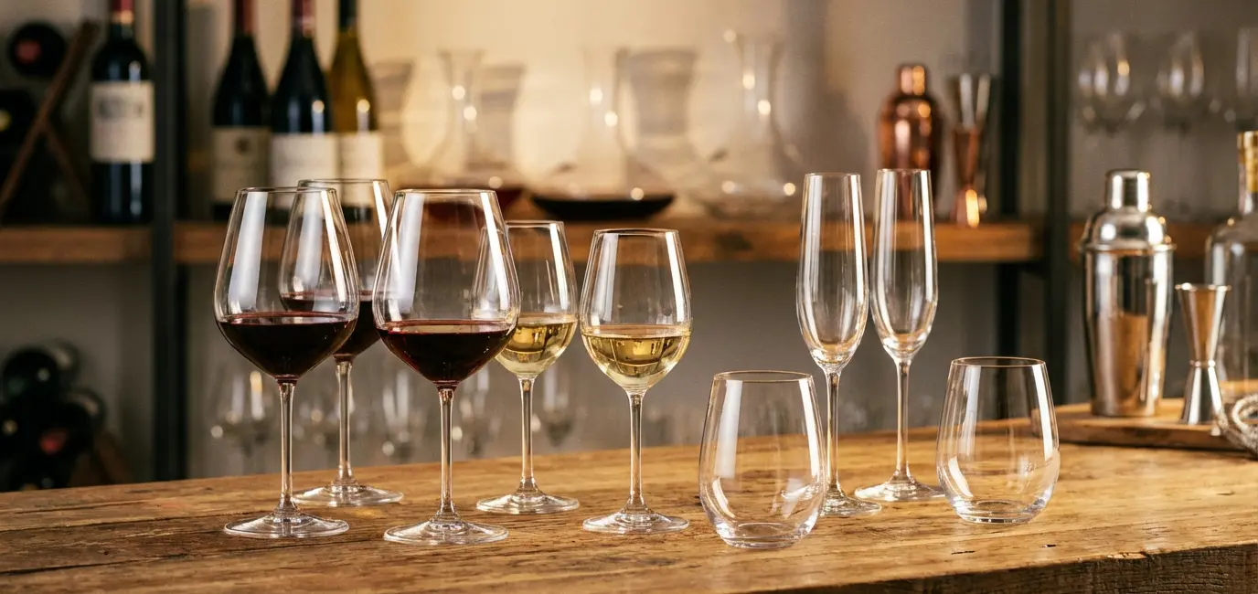 choosing the right wine glasses for your home wine bar