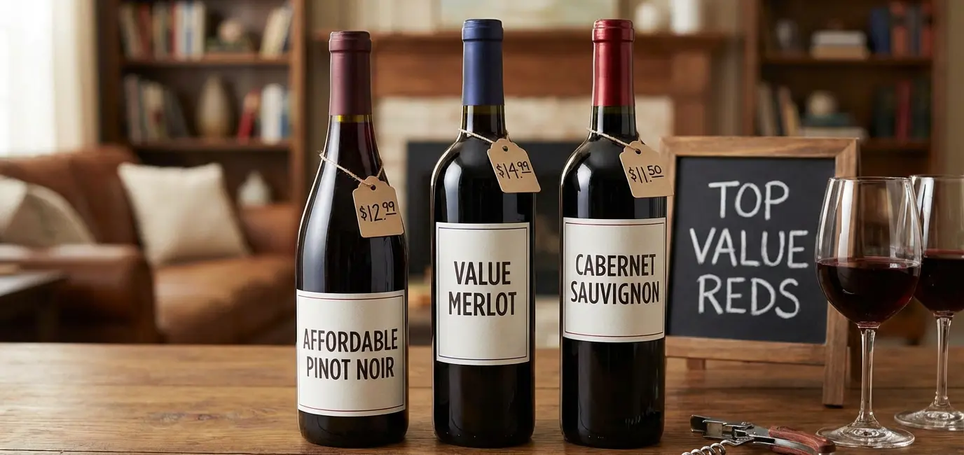 affordable red wines Pinot Noir Merlot Cabernet value recommendations