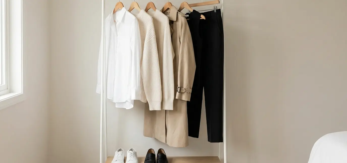 capsule wardrobe basics neutral colors white cream beige black timeless pieces