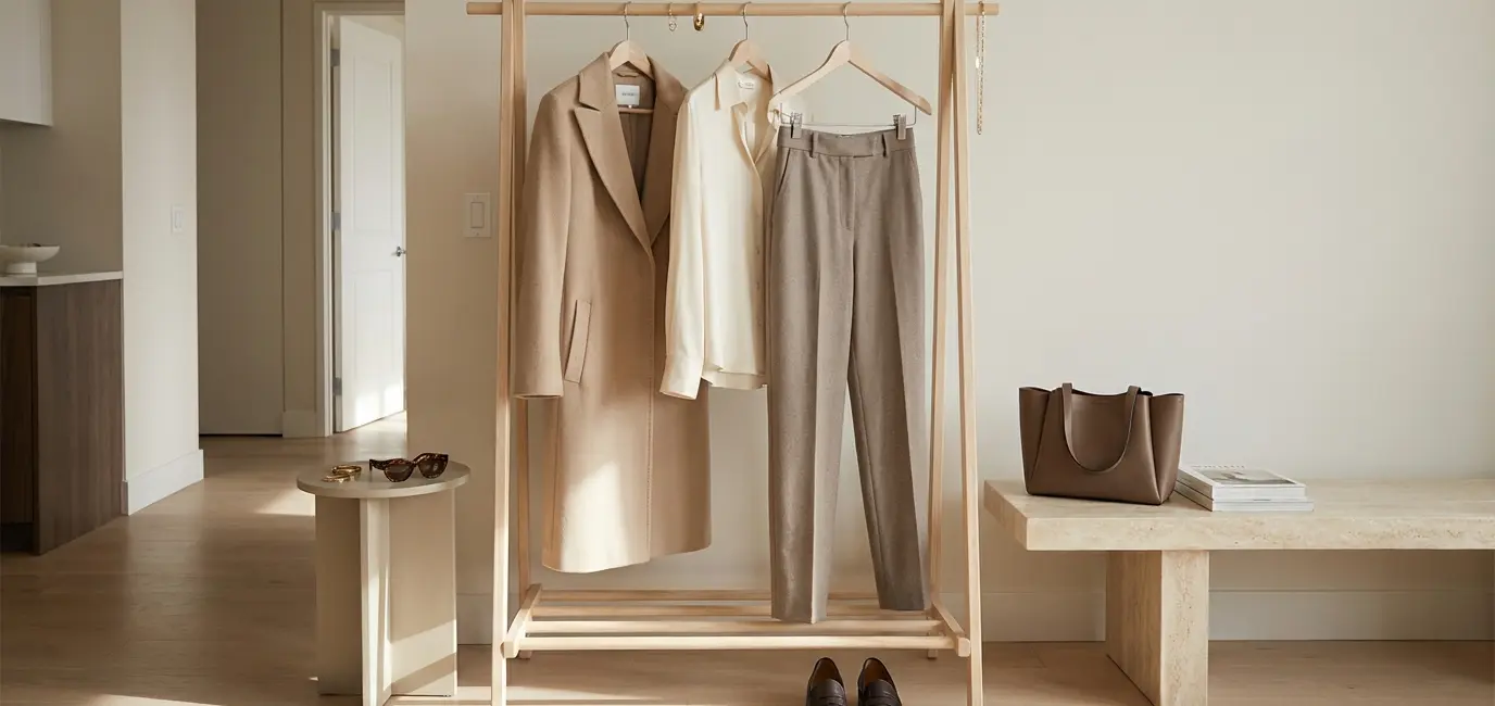 quiet luxury capsule wardrobe complete outfit styling neutral aesthetic elevated