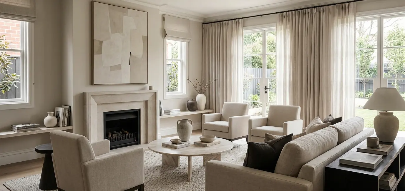 quiet luxury living room neutral colors timeless furniture elegant decor aesthetic