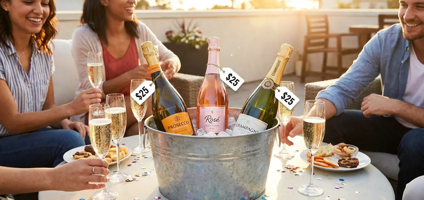 sparkling wine and rosé bottles prosecco champagne budget wines