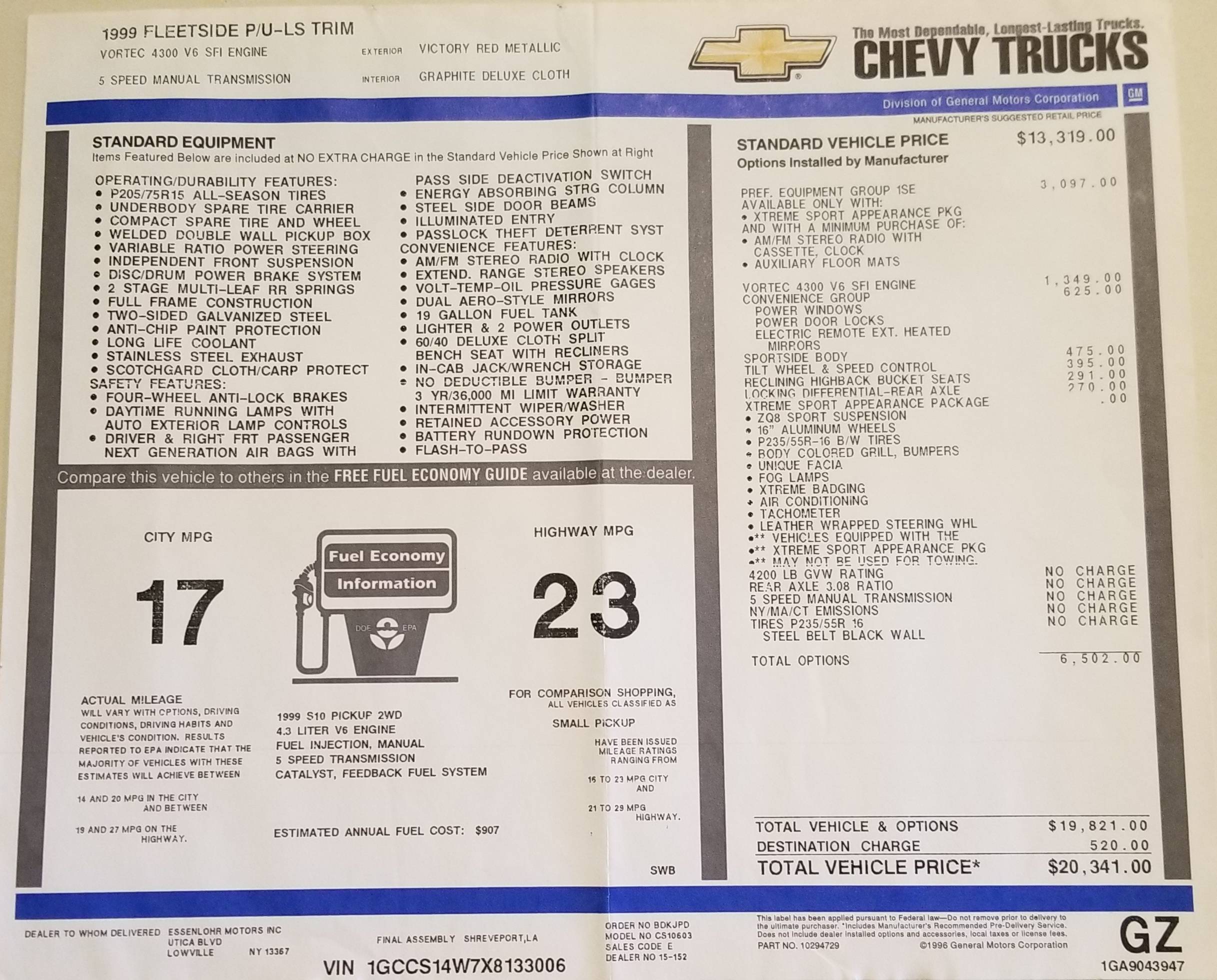 1999 Chevrolet S10 138