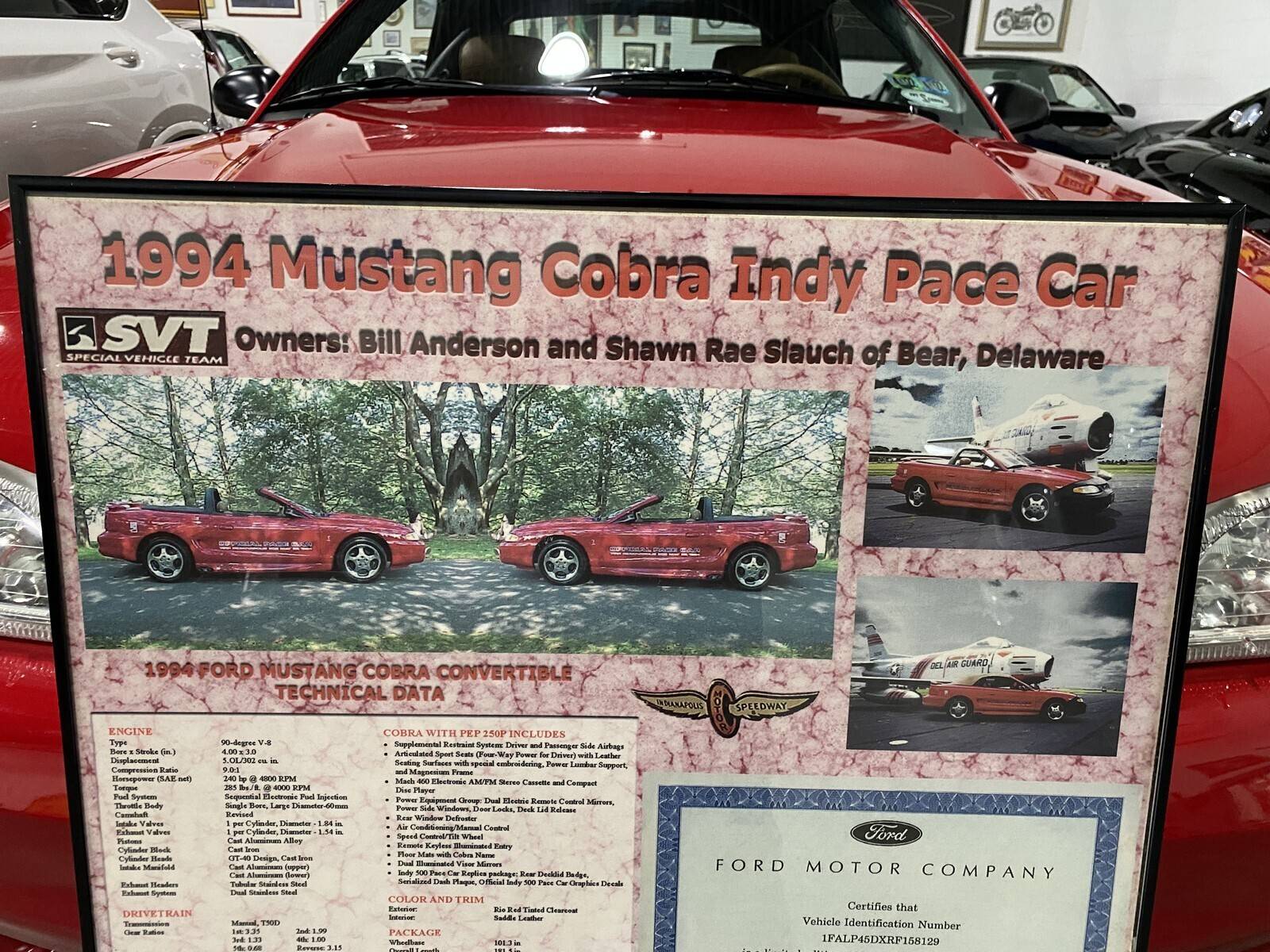 1994 Cobra Pace Car Convertible Mustang 172