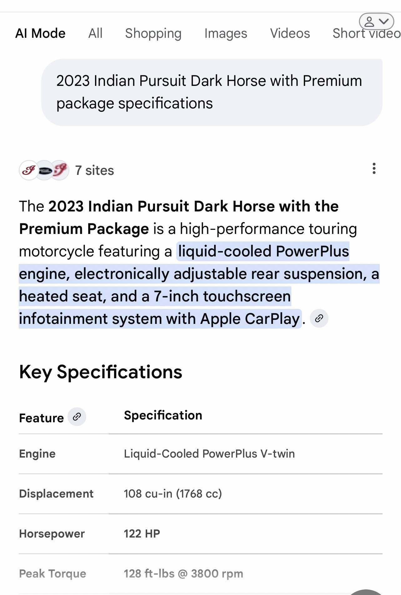 2023 Indian Pursuit Dark Horse 22